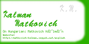 kalman matkovich business card